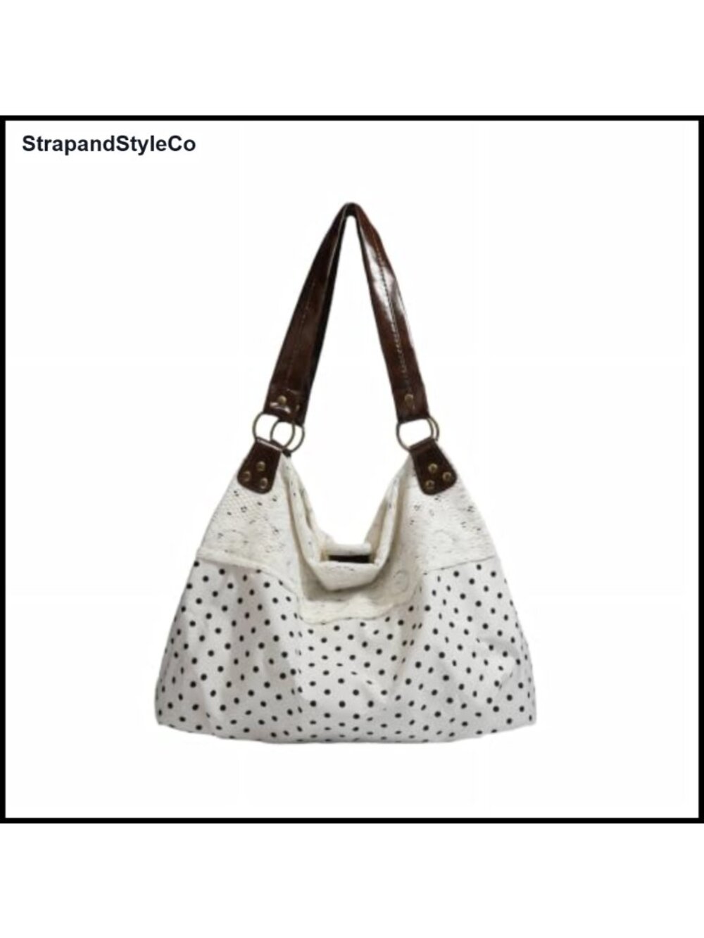 Boho Floral Lace Patchwork Hobo Tote Bag Polyester Women Everyday Purse